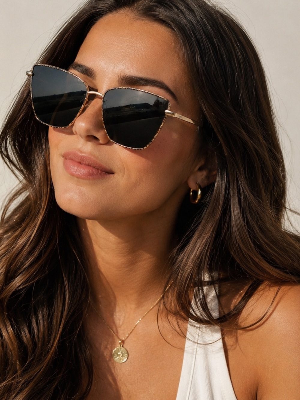 NWT Privé Revaux Purr/S Polarized Cat Eye Sunglasses Leopard Gold Jamie Foxx